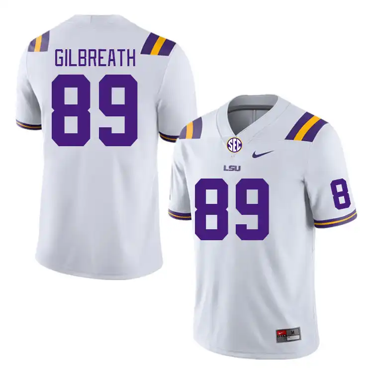 Men's LSU Tigers Connor Gilbreath #89 White NCAA Football Jersey